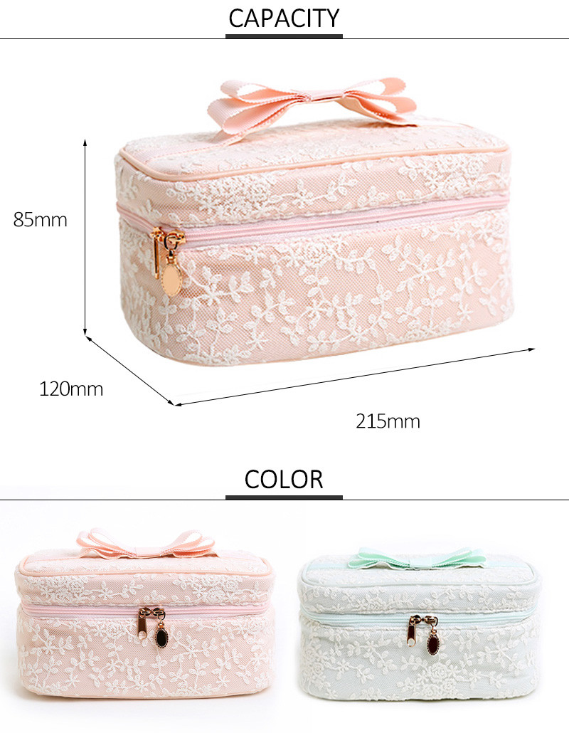 uxury Lace Cylinder Bucket Make Up Artist Case Travel Foldable