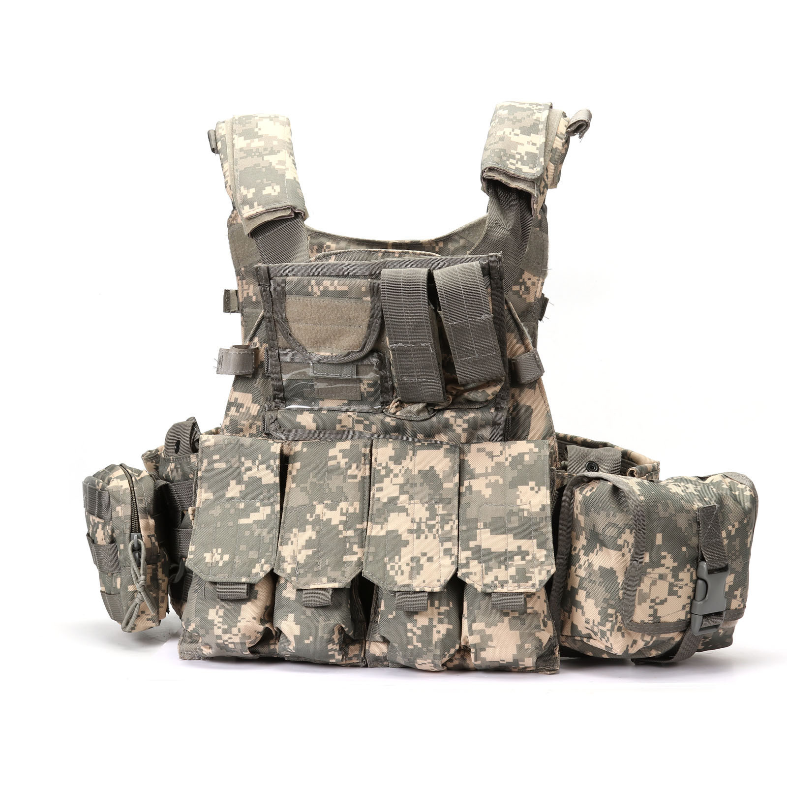Camouflage Tactical Combat Vest 1000D Fabric Multifunctional for CS Field Protective