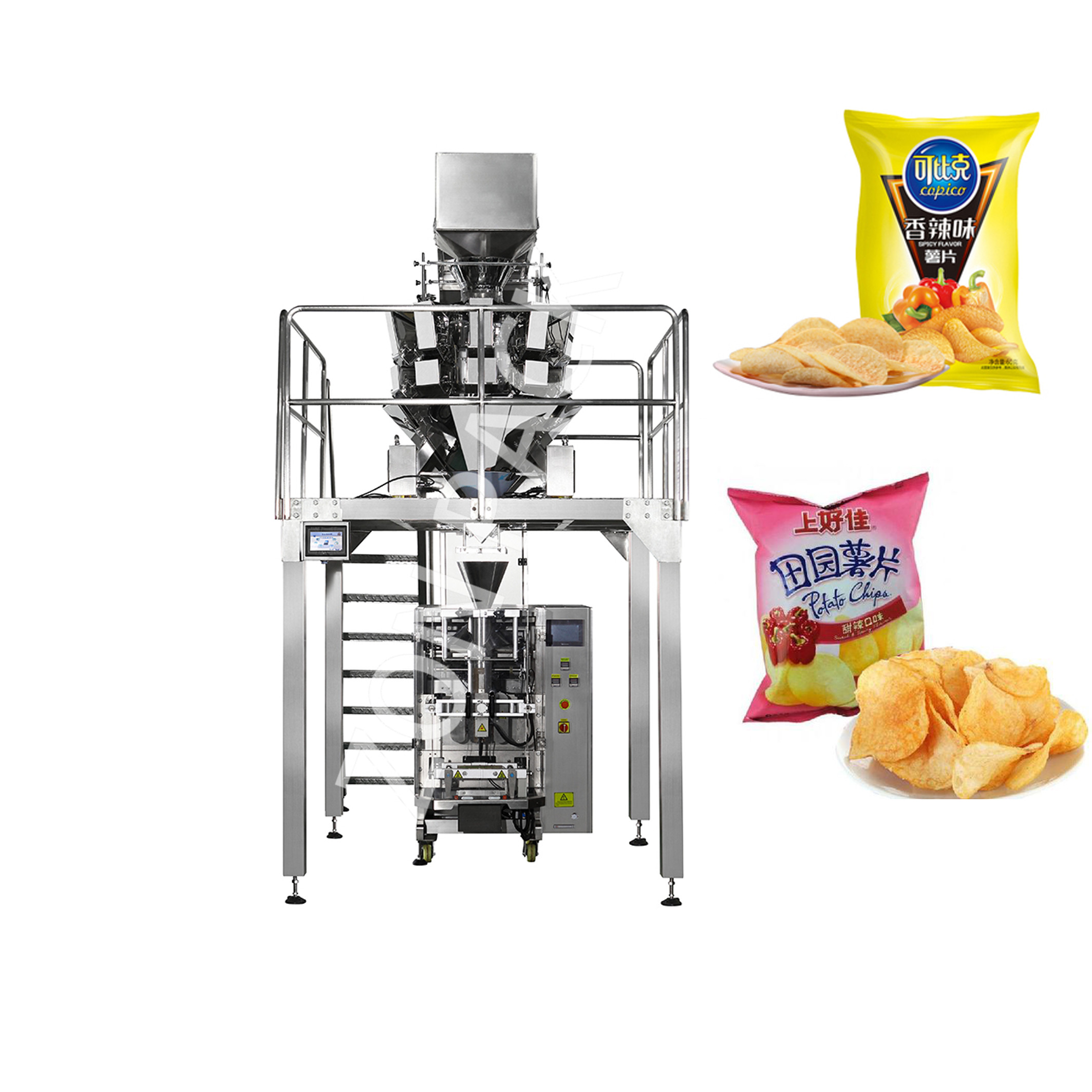 304ss Frame Pillow Pouch Packaging Machine PLC Control For Candy Chocolate