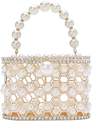 EVENING HANDBAG WOMEN CLUTCH PURSES WITH PEARL DIAMONDS FOR WEDDING PROM BIRTHDAY PARTY DINNER ACCESSORIES