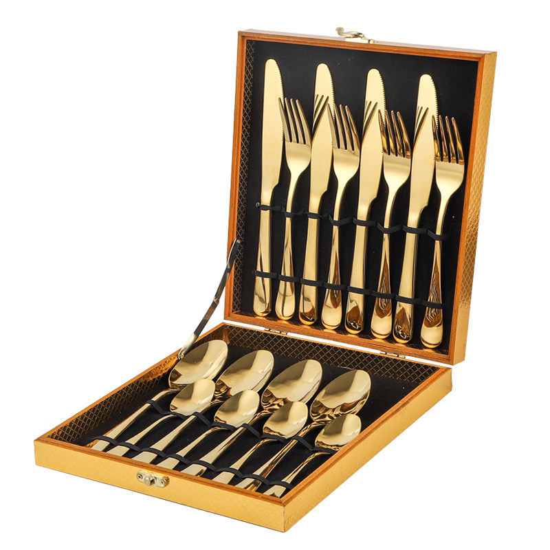 Eco Friendly Stainless Steel 16pcs 24pcs Cutlery Set With Custom Logo