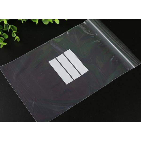 2mill clear poly white block ziplock writable zipper storage bags reclosable pouch