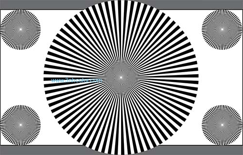 Reflective / Transmisive Camera Lens Test Chart 16/9 72 Sectors Reflectance YE0161