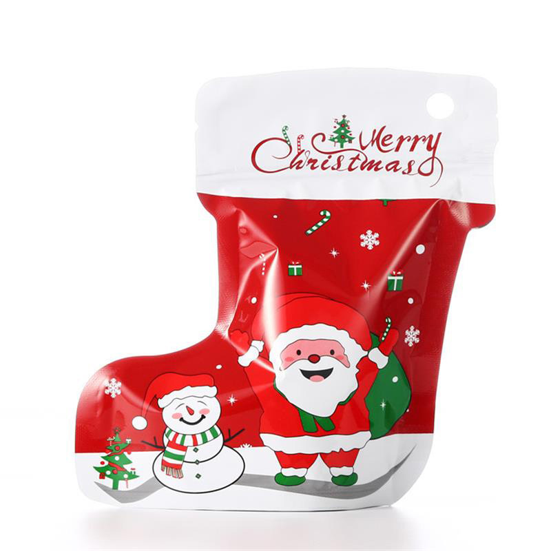 New Year Christmas Aluminum Foil Packaging Bag Santa Claus Elk Party Snack Storage