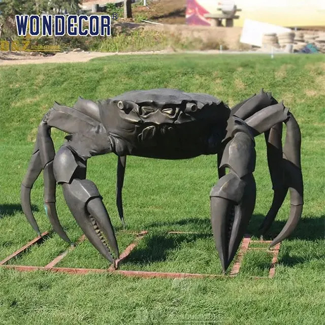 Garden animal decoration large size best artwork bronze crab sculpture