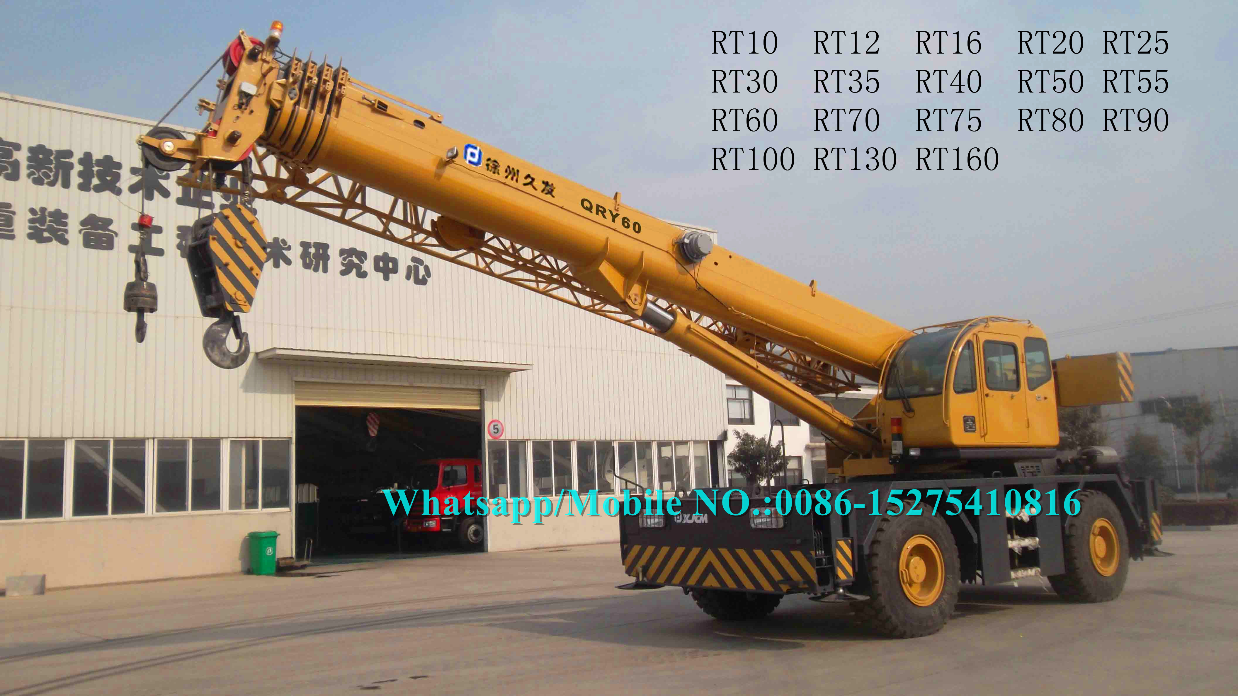 XCMG 60 Ton Rough Terrain Boom Truck Crane For Warehousing Base Construction RT60 RT60A