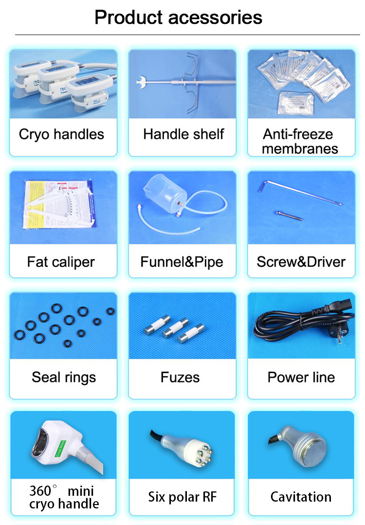 Hot sale !!! 4 Cryo handles cryolipolysis 5mhz rf cavitation cryolipolysis body slimming machine LF-207C