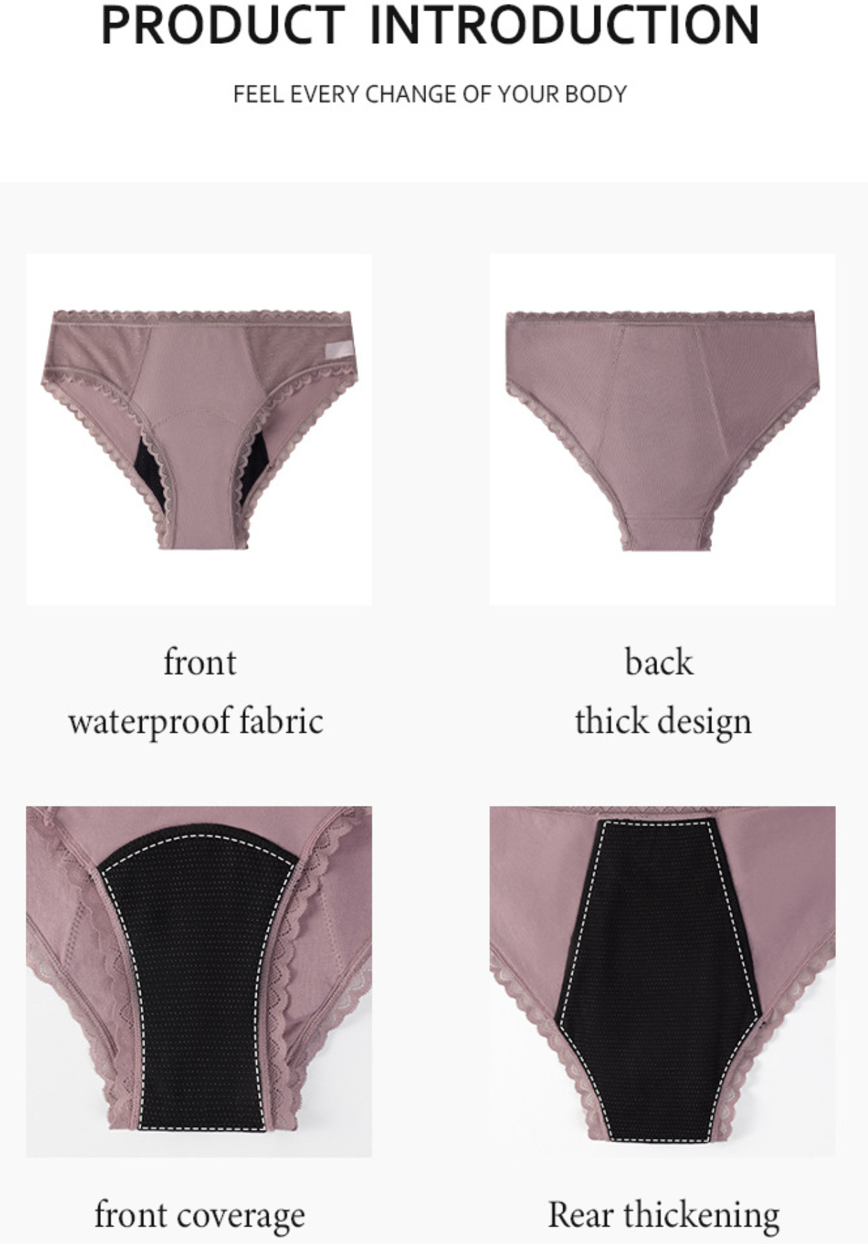 Women'S Postpartum Leak Free Period Panties Underwear Plus Size 4 Layers Mid Waist