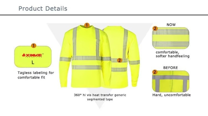 Customize Various Styles OEM ANSI High Visibility Polyester Breathable Long Sleeve Work Safety Shirt