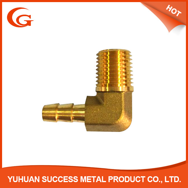 ANSI Hose Barb X NPT Male Brass Elbow For Fuel Pipe