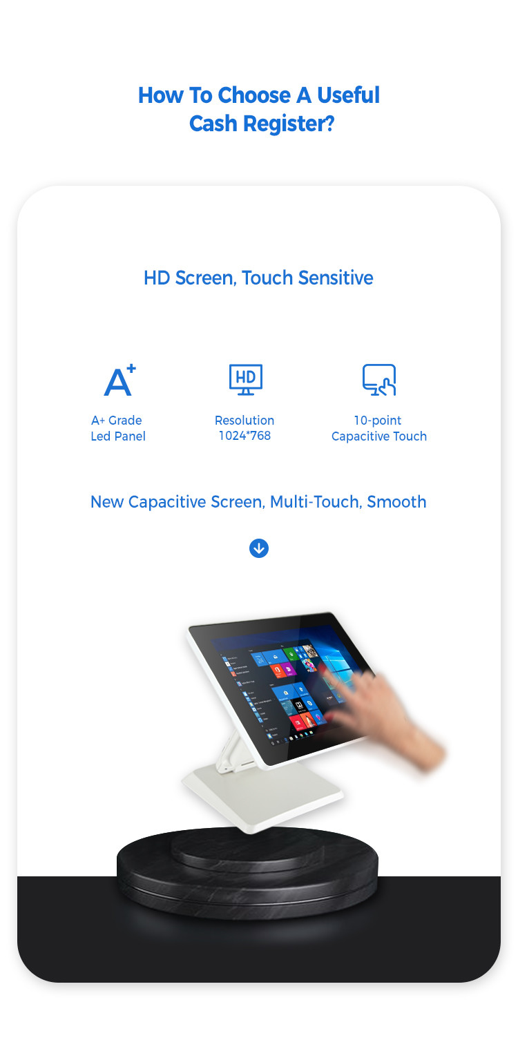 Full Aluminium 1024*768 Windows POS System Touch Screen For Restaurant
