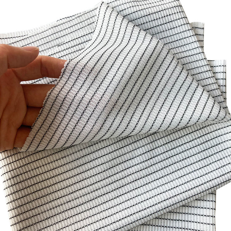 Breathable ESD Fabric 86% Polyester 9.5% Carbon Fiber 4.5% Spandex