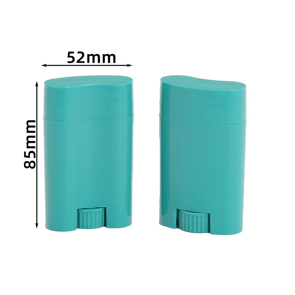 25g PP ellipsoid smooth bottle with blue/green lid for sunscreen stick