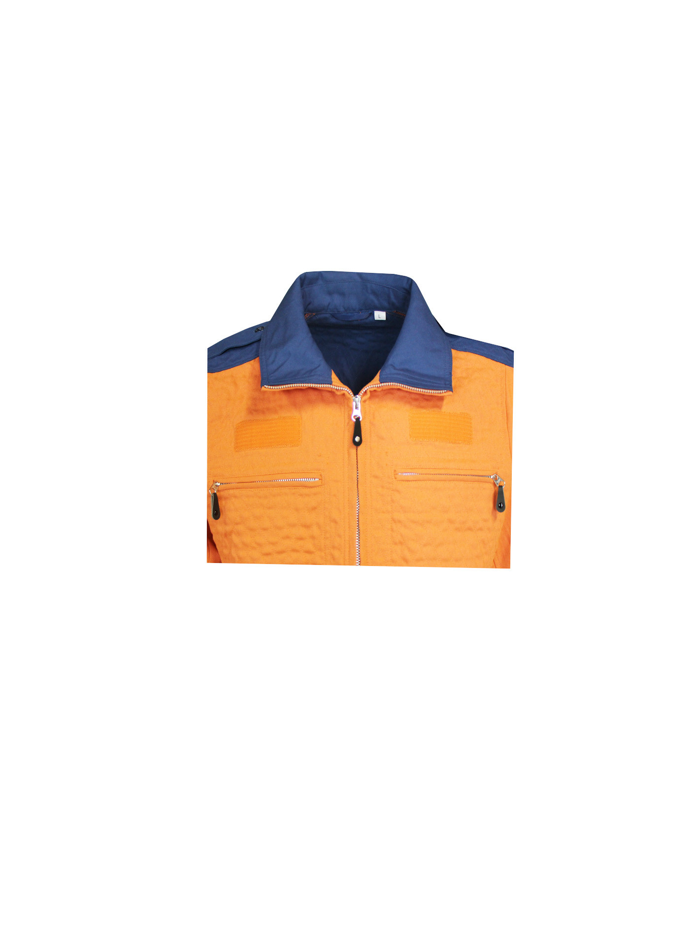 240GSM Navy Contrast Orange Work Coat 65% Polyester 35% Cotton Twill 2/1