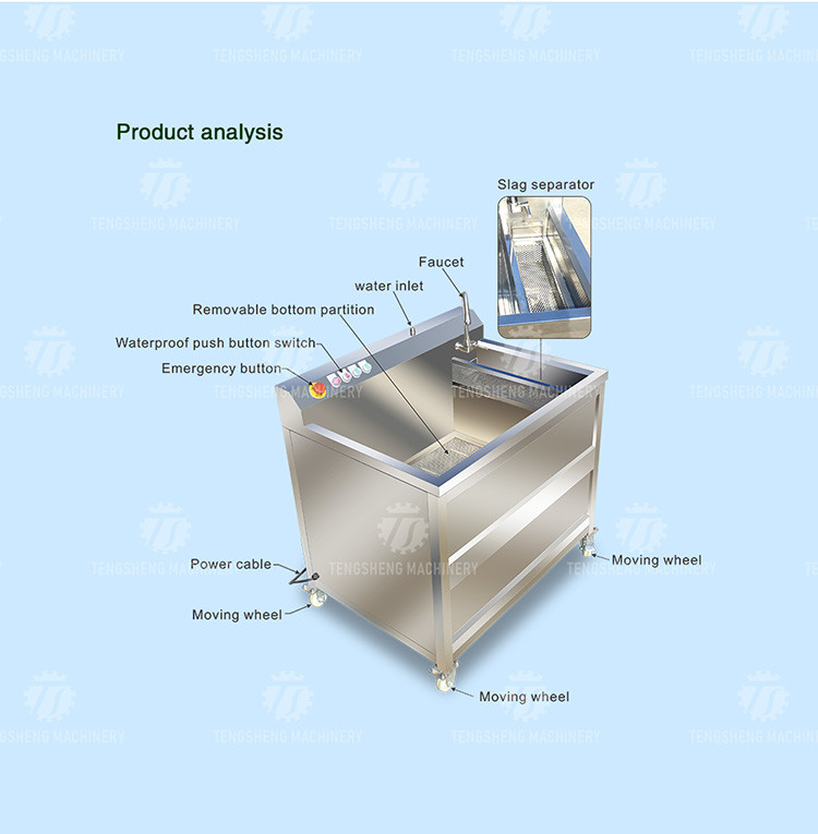 85KG Small commercial bubble cleaning machine single cylinder cleaning fruit and vegetable processing bubble washing
