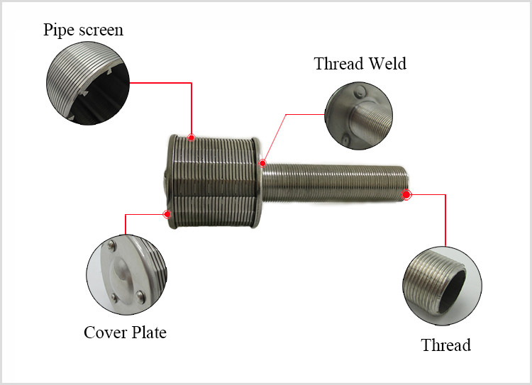 Long Life Slot 0.2mm Wedge Screen Filter Lateral With Header Pipe
