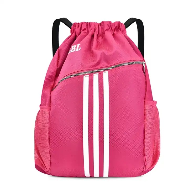 Custom Logo Drawstring Sports Backpack Bright Color With Basketball Compartme