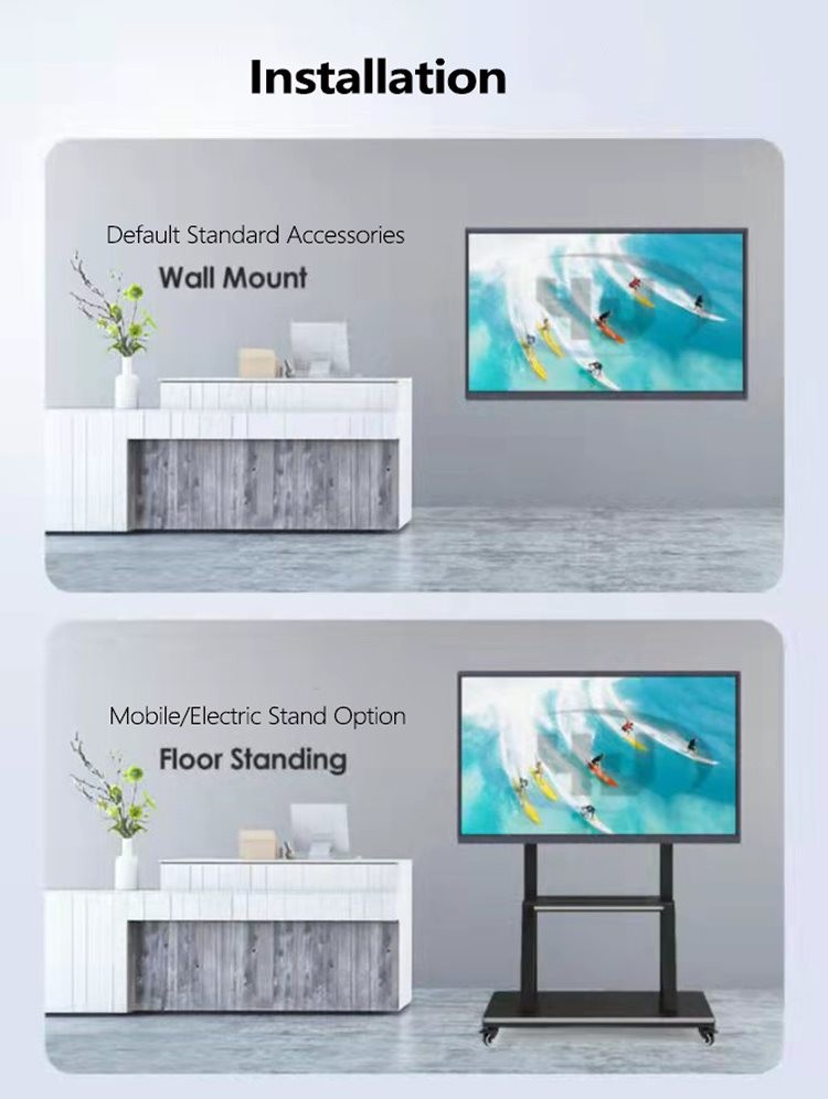 75 86 Inch Interactive Flat Panel Display PCAP All In One Touch Screen