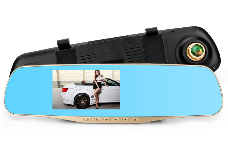4.3" TFT LCD Screen Dual Record Parking Sensor DVR with Tracking Line and Voice Warning & Image Displaying 140 angle