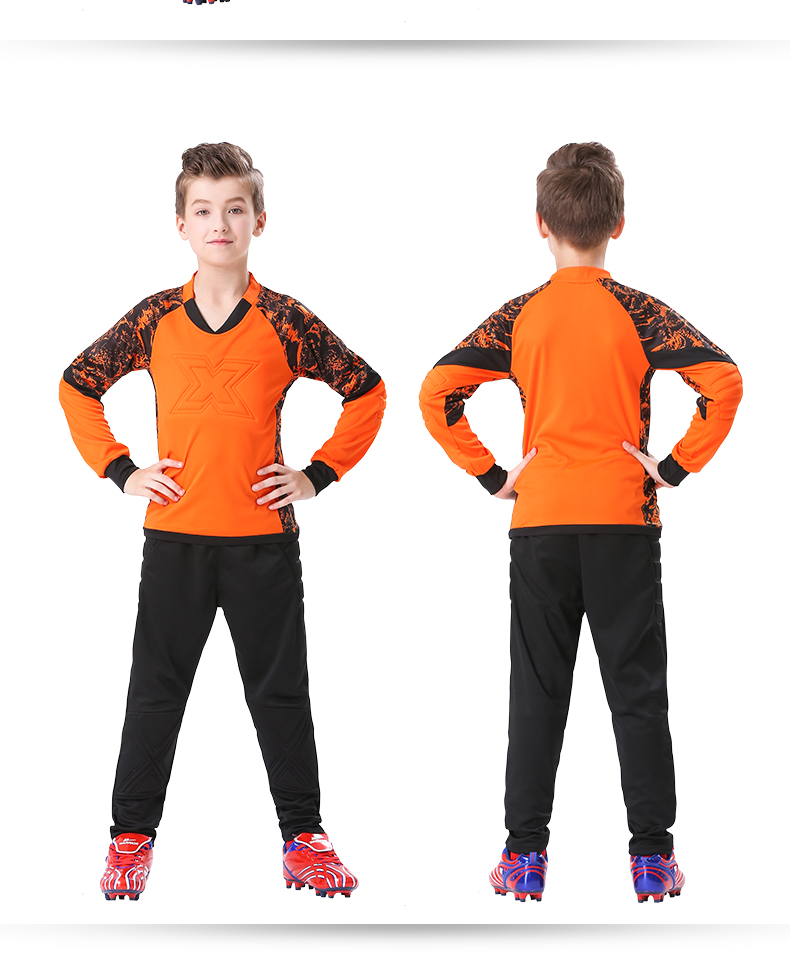 Football goalkeeper uniform Children's anti-collision goalkeeper suit Customized set boys' thickened primary school jersey