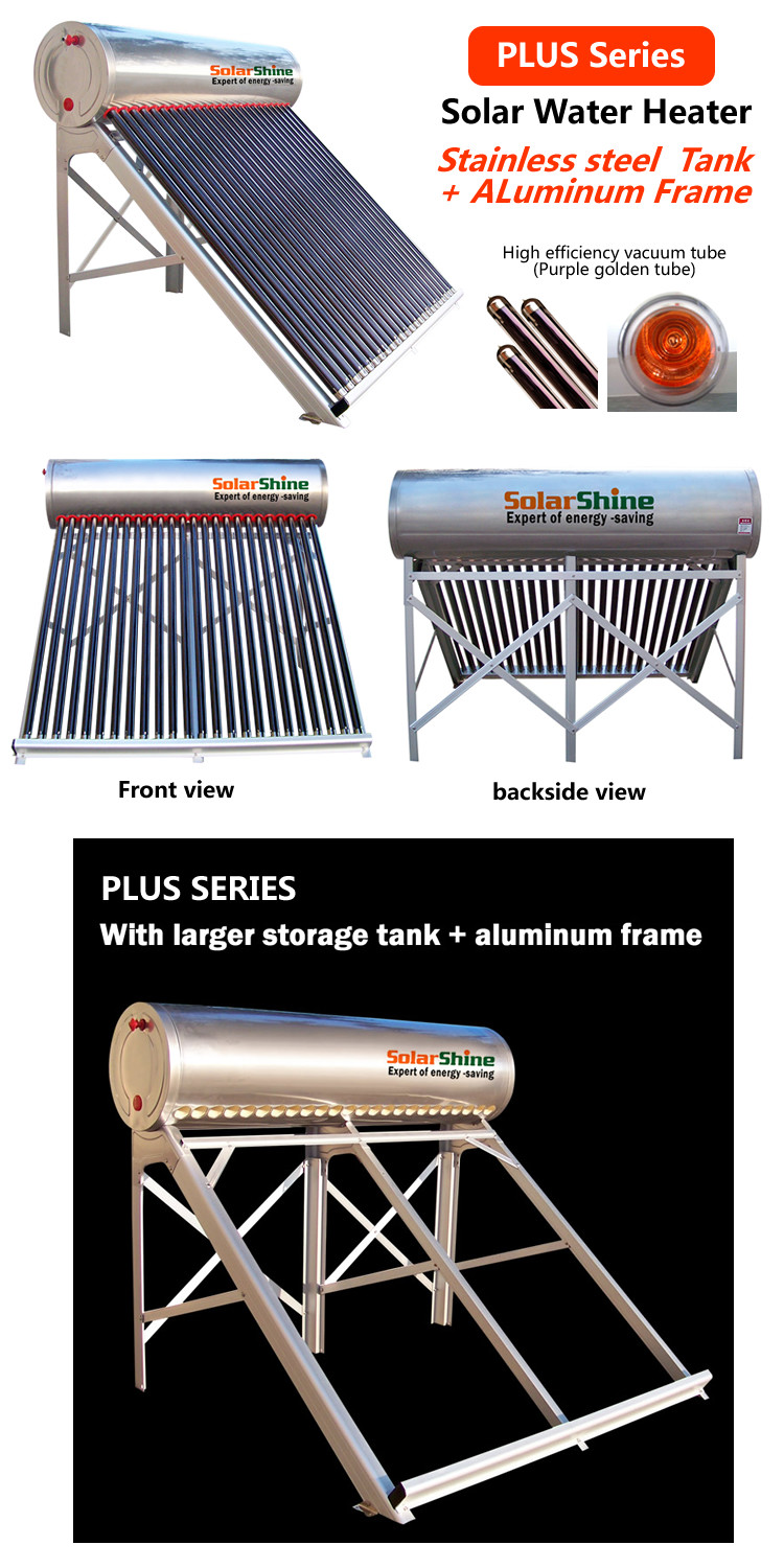Stable Vacuum Tube Solar Water Heater , Non Pressurized Solar Water Heater