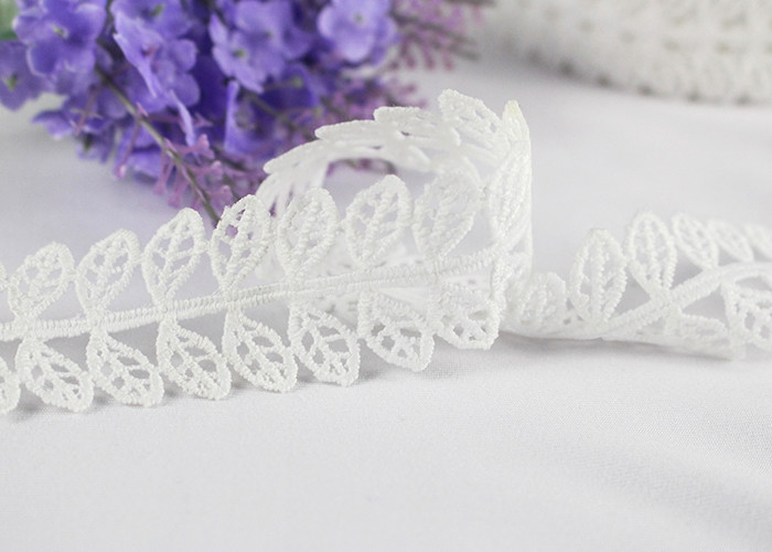 Guipure Embroidery Water Soluble Polyester Lace Trim with Bilateral Leaves