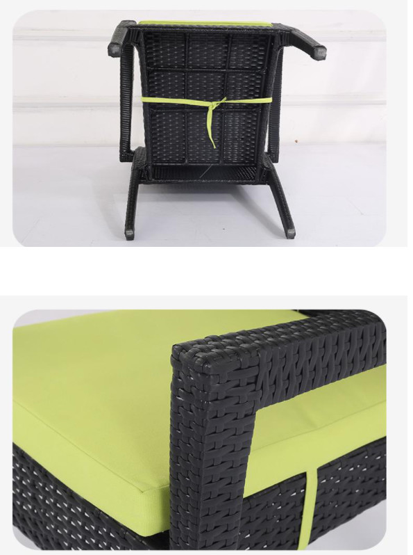 Black Wicker Patio Dining Table Garden Restaurant Dinning Table Set
