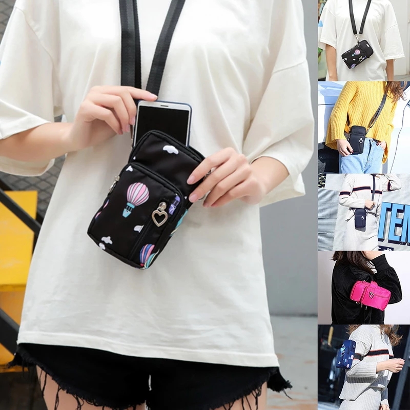 2022 Newest Women Sports Mini Square Bags Messenger Cellphone Pouch Key Wallet Arm Phone Bag Outdoor Running Pack Multi Pockets