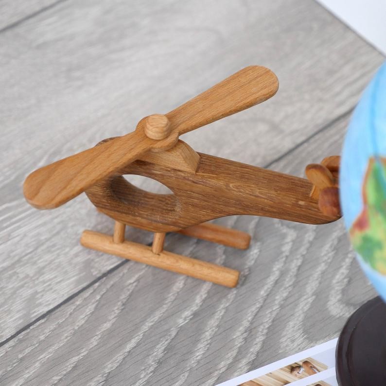 Montessori Toddler Helicopter Wooden Toy Non Toxic With Beech Material