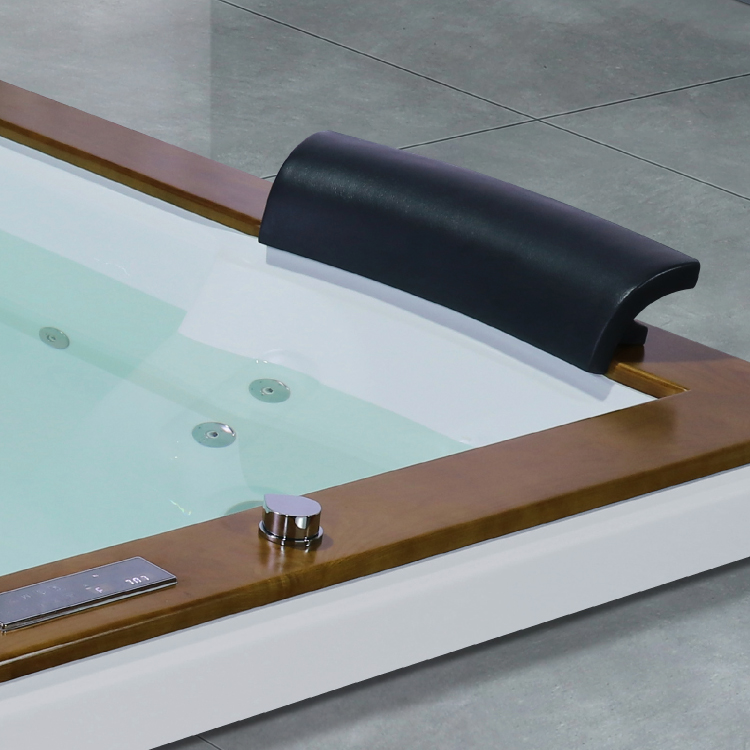 White Whirlpool 2 Person Corner Bathtub Bathroom Design With Spa Jets 1.8m