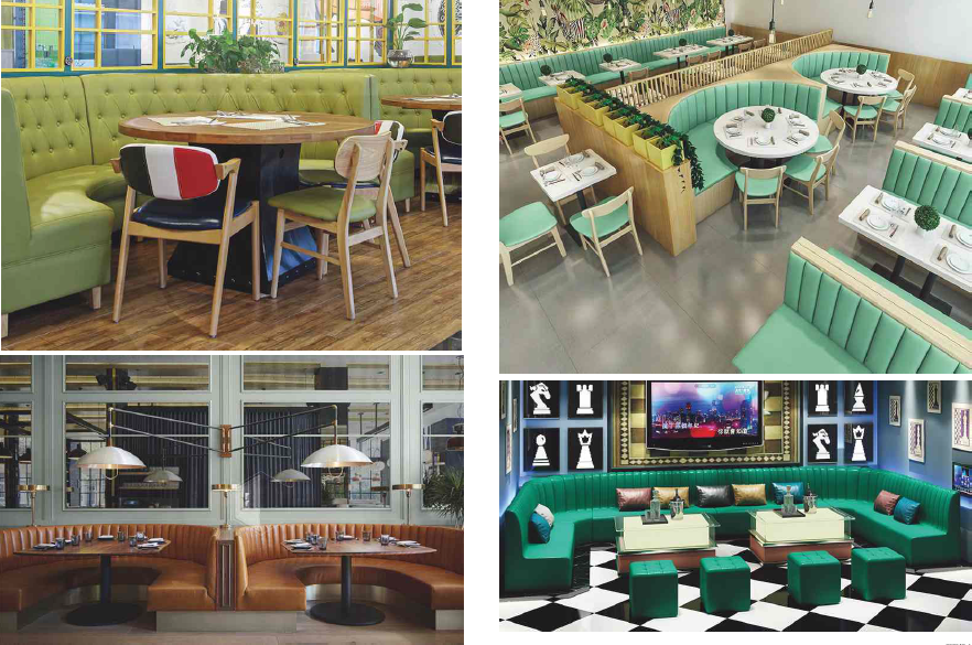 High Back Commercial Booth Seating School Furniture UK Leisure L120xW65xH90CM