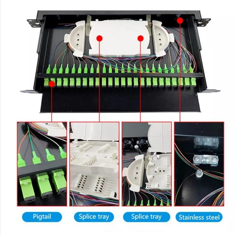 FTTH 24/12 Cores LC/Sc APC Upc Simplex Duplex Fix/Pulling Type Optical Optic Fiber ODF 435*200*95 mm
