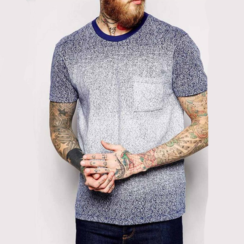 Indigo Spray Fitness Trendy Oversized T Shirts Faded Glory T Shirts With One Pocket