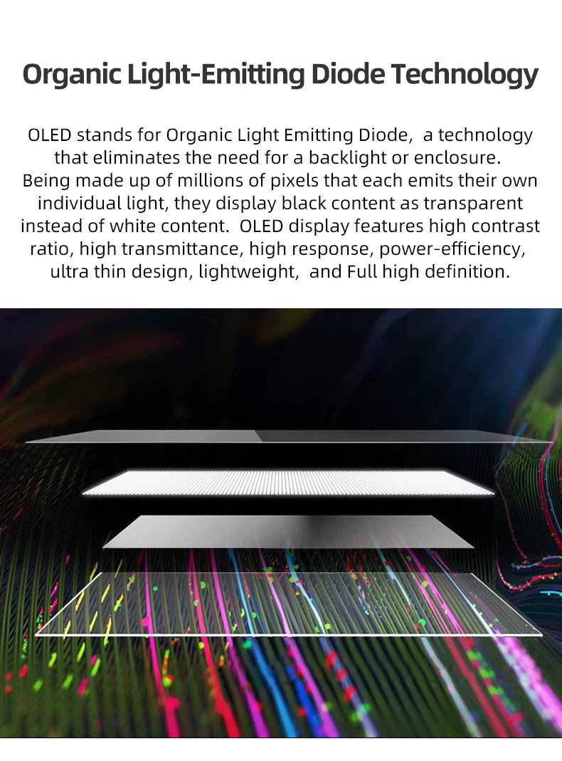 49Inches Transparent OLED Signage Display No Touchscreen 200 Watts Power Consumption