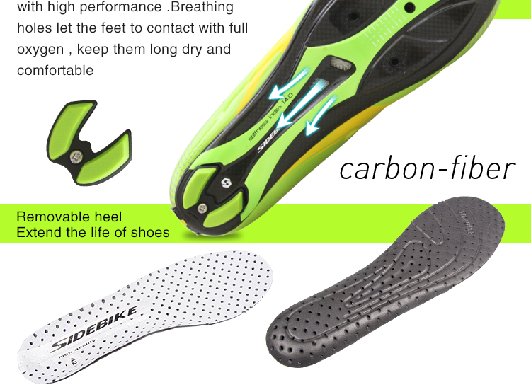 Anti Collision Carbon Fiber Cycling Shoes Water Resistant Good Shock Absorption