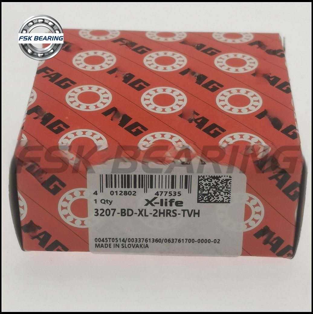 Metric Size 3207-BD-XL-2HRS-TVH Double Row Angular Contact Ball Bearing 35*72*27 mm ABEC-5