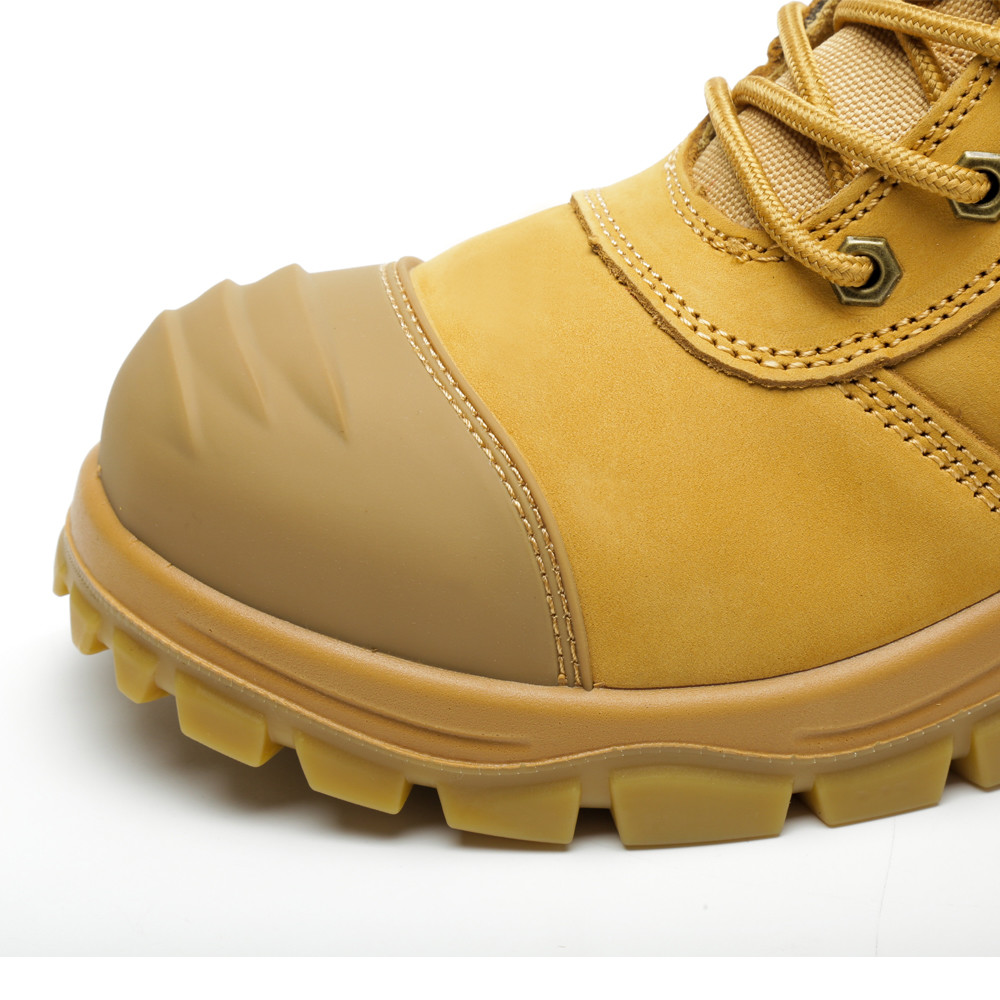 Steel Toe Construction Work Shoes High Cut Genuine Leather Shoes For Heavy Duty Work