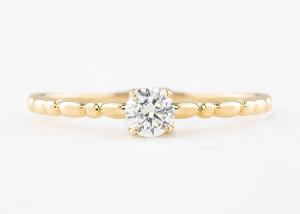 Buy cheap 6MM Gold Ring With Solitaire Diamond , 0.8ct Moissanite Diamond Rings ODM product
