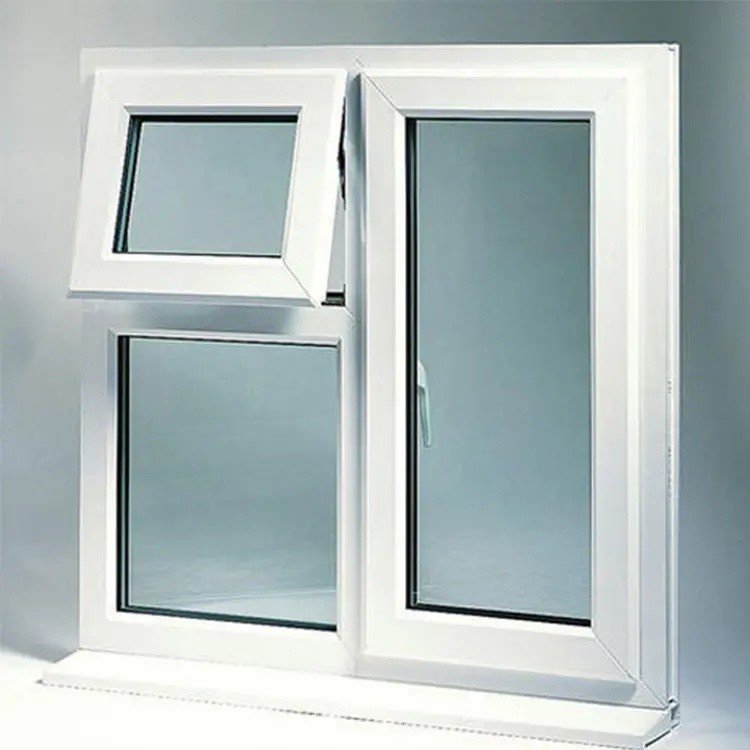 Tempered Glass PVC UPVC Awning Window Watertight Custom Color Size