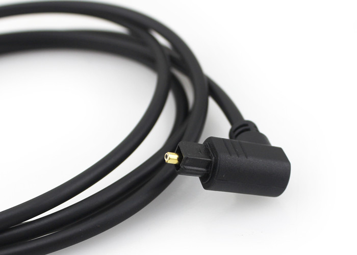Gold Plated 4.0mm 90 Degree Optical Cable , Toslink Audio Optical Fibre Cable