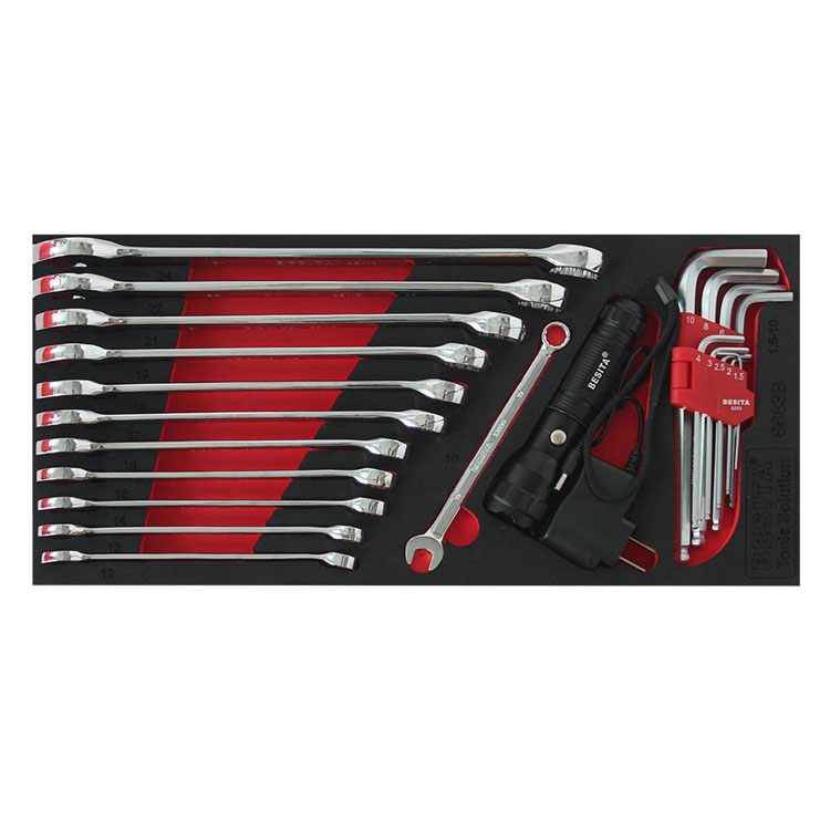 53pcs Four Wheel Car Mechanic Tool Set 3 Drawers for repairing workshop