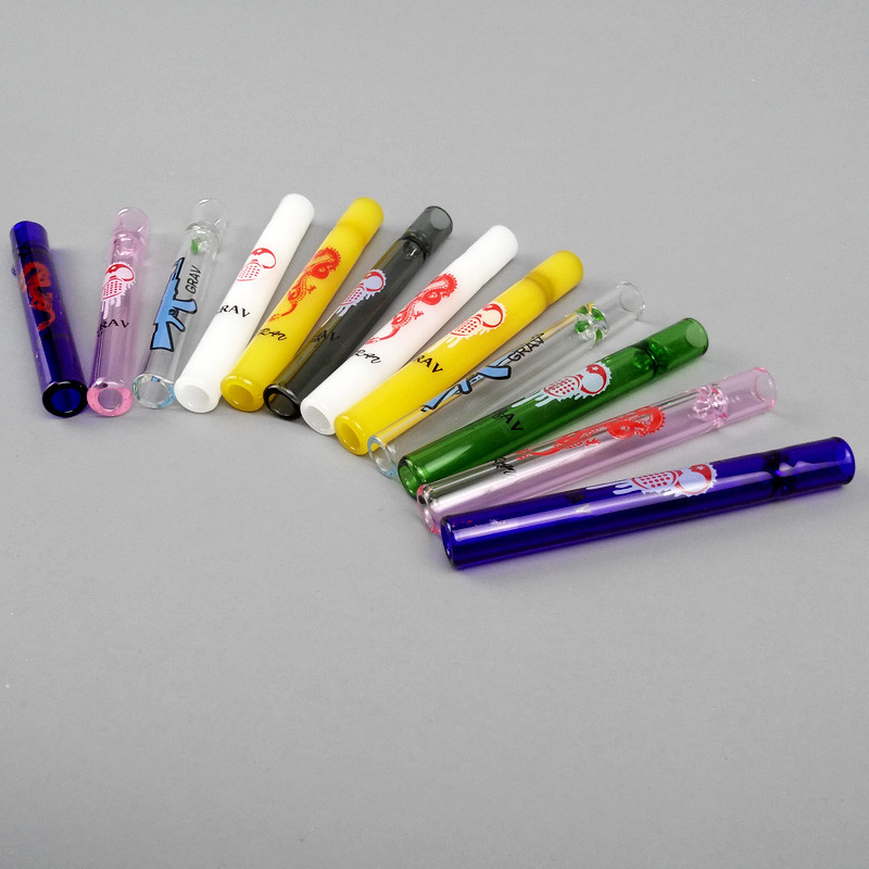 4 Inch Glass Cigarette Bat One Hitter Pipe Recycling Hookah Tube 12mm Diameter