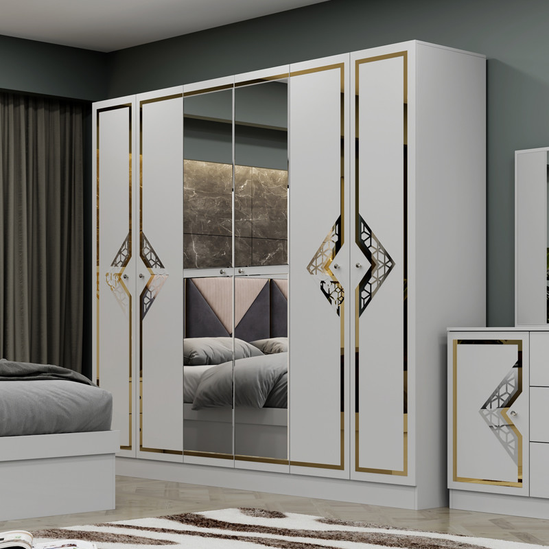 High Quality Wood Frame Modern King Size Double Bed Home Suite Queen Full Luxury Turkish Wooden Bedroom Furniture Set