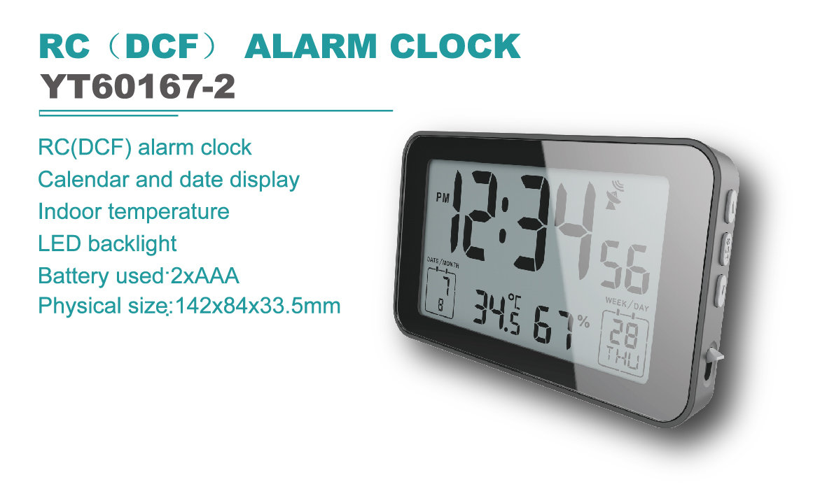 Customized Thin Digital Clock Moon Phase Desktop Digital Calendar Day Clock