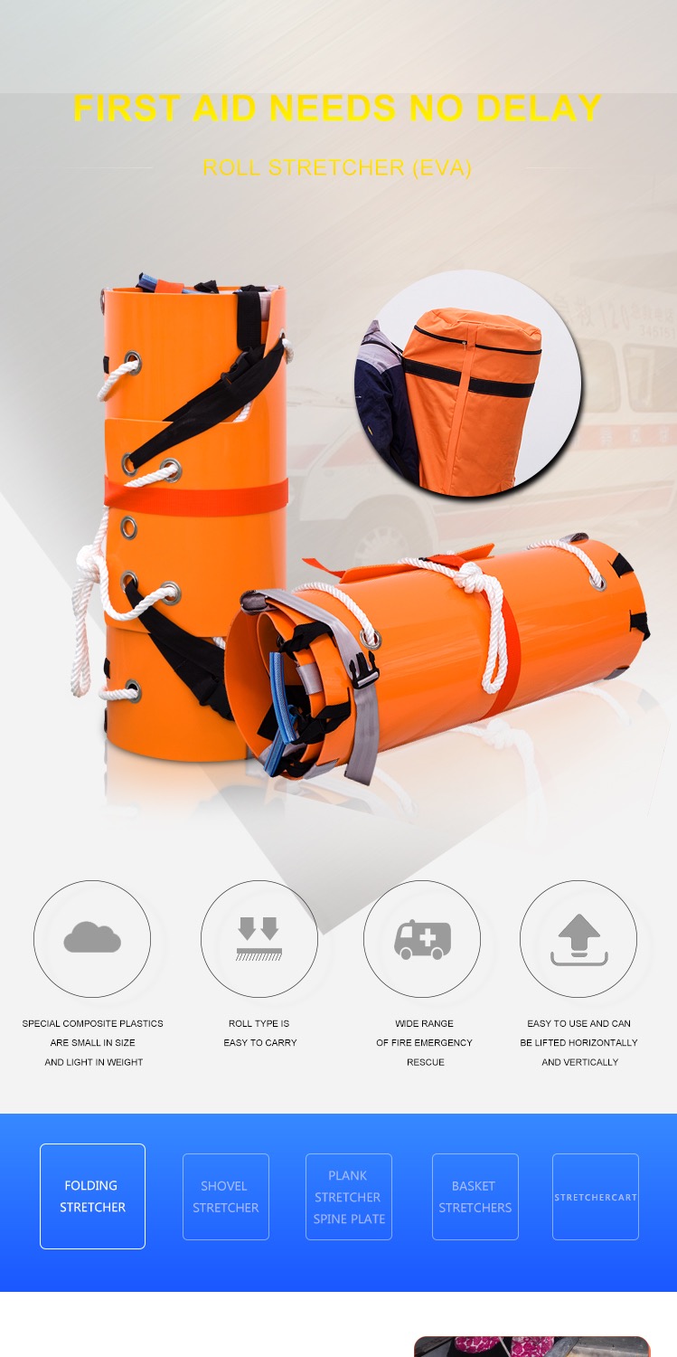 Portable Roll Up Rescue Stretcher EVA Foldable Ambulance Stretcher