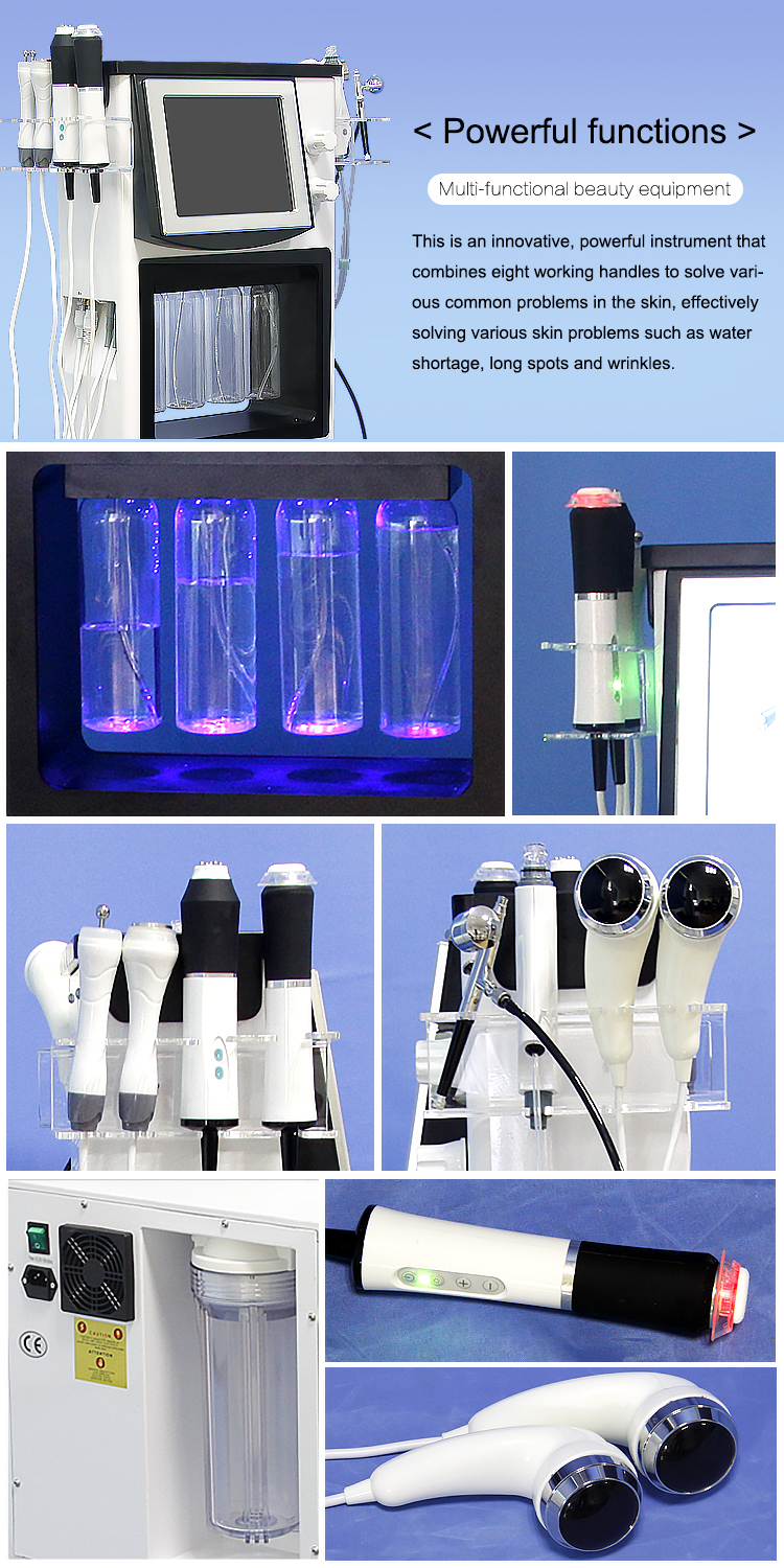 8 in 1 multifunctional water peel microdermabrasion facial machine for acne treatment