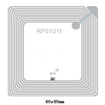 PET Material Dry HF RFID Inlay 13.56MHz RFID Label Tag 40x40mm 22x35mm