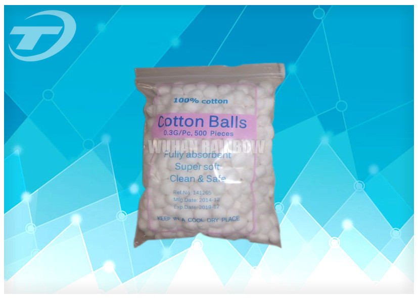 Absorbent Dental Medical Cotton Wool Balls Absorbing Blood Round Shape