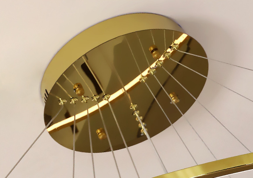 Three Color Dimming LED Modern Ring High Ceilings Chandeliers Custom Service