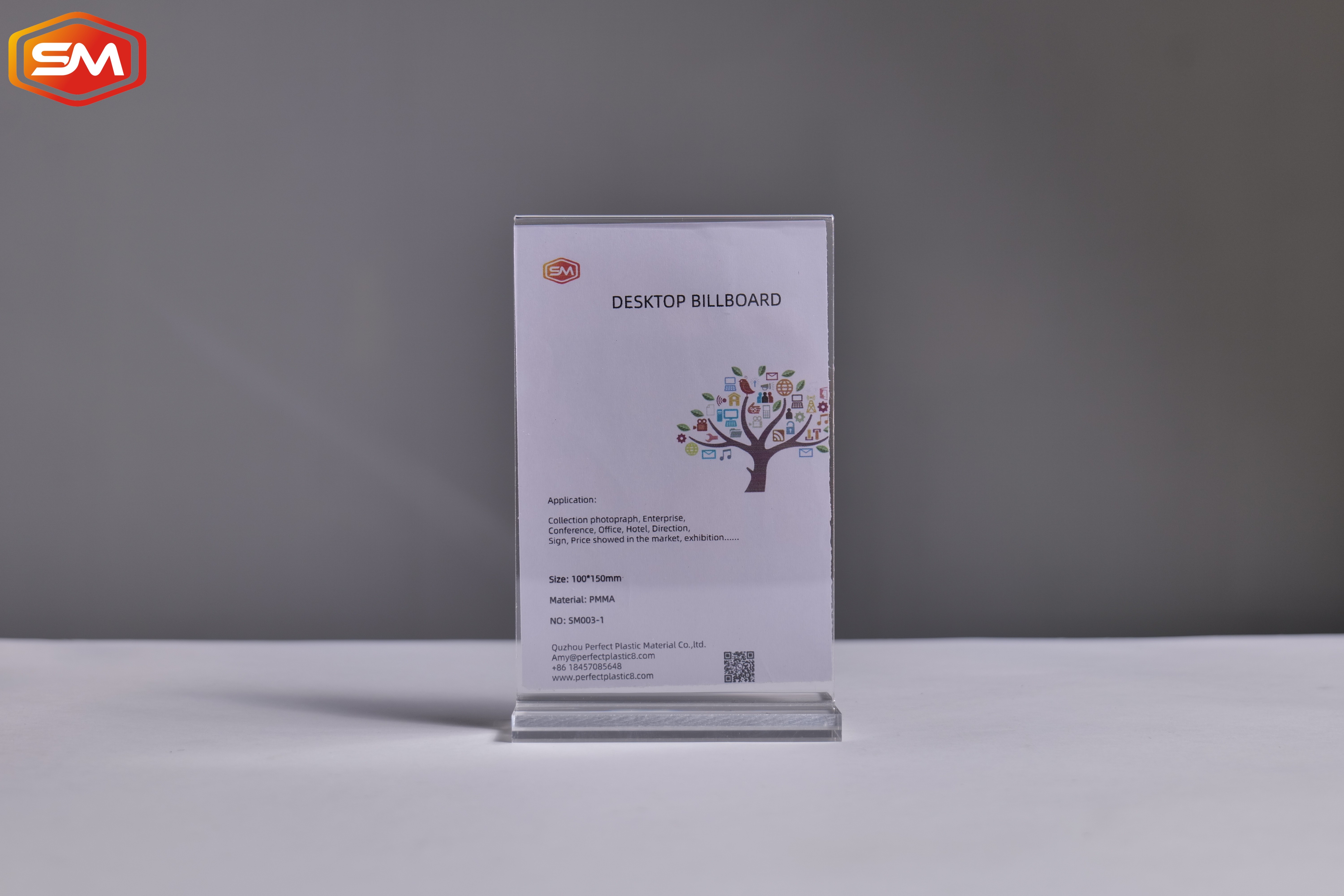 Cheap Custom T Shape Acrylic Sign Holder With Base A4 Paper Menu Stand For Table